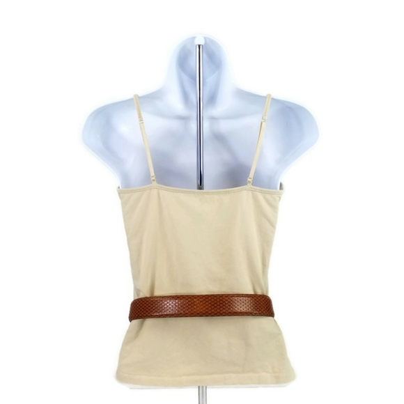 Zele Two Tone Brown Leather Belt Womens Medium 30\